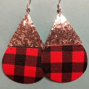 Stacked leather earrings